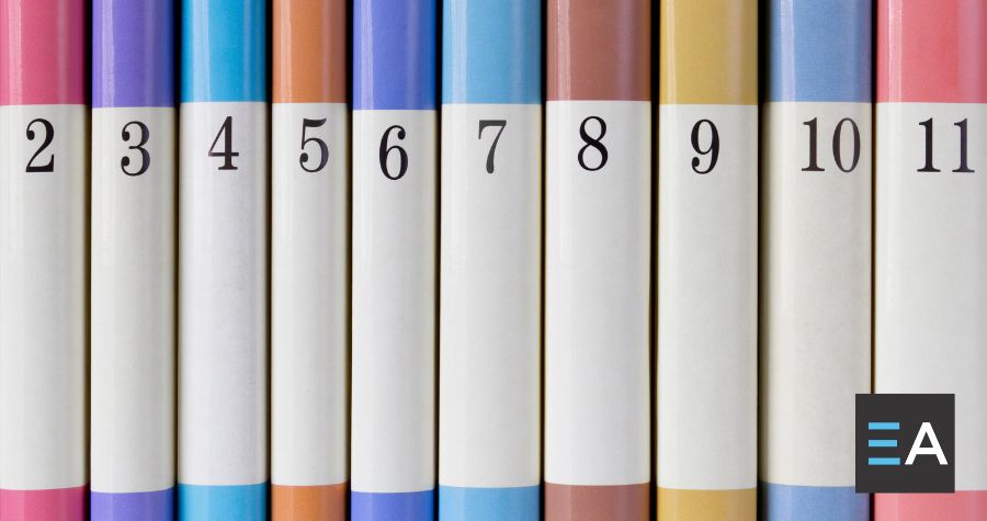 A lineup of books numbers 2 through 11