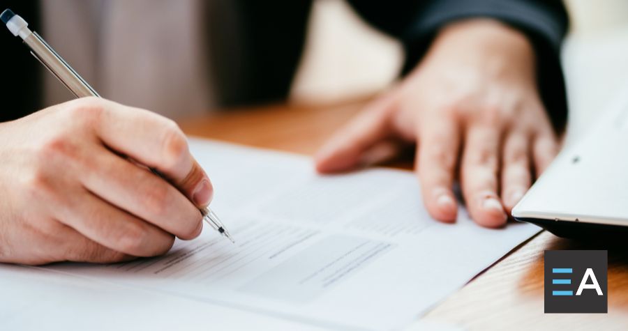 A person signing a contract