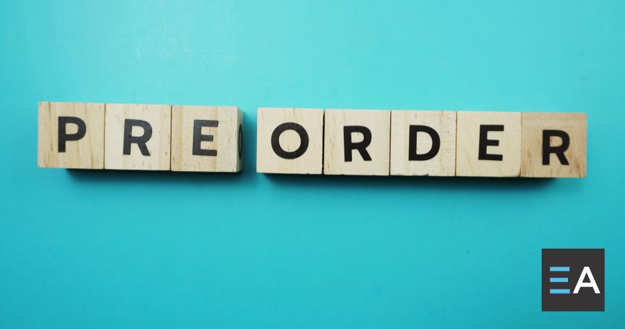 Wooden blocks with letters spelling the word preorder on them