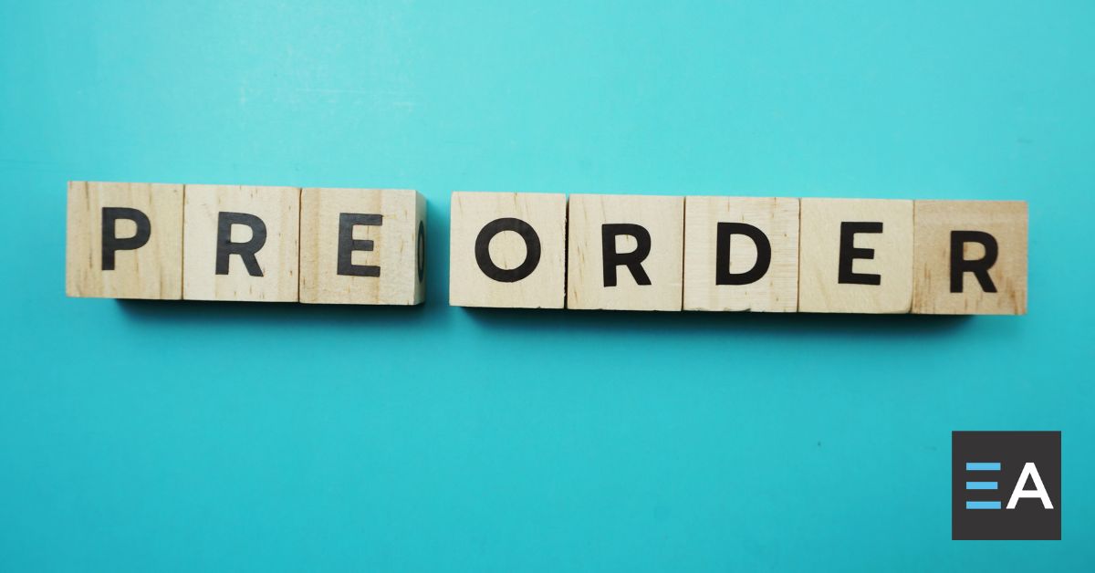 Wooden blocks with letters spelling the word preorder on them