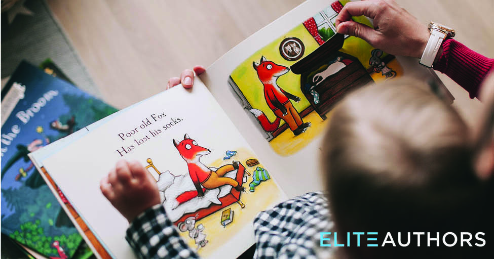 child reading a picture book