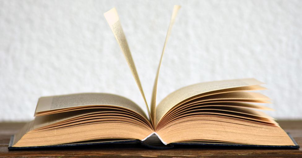 an open book on a table