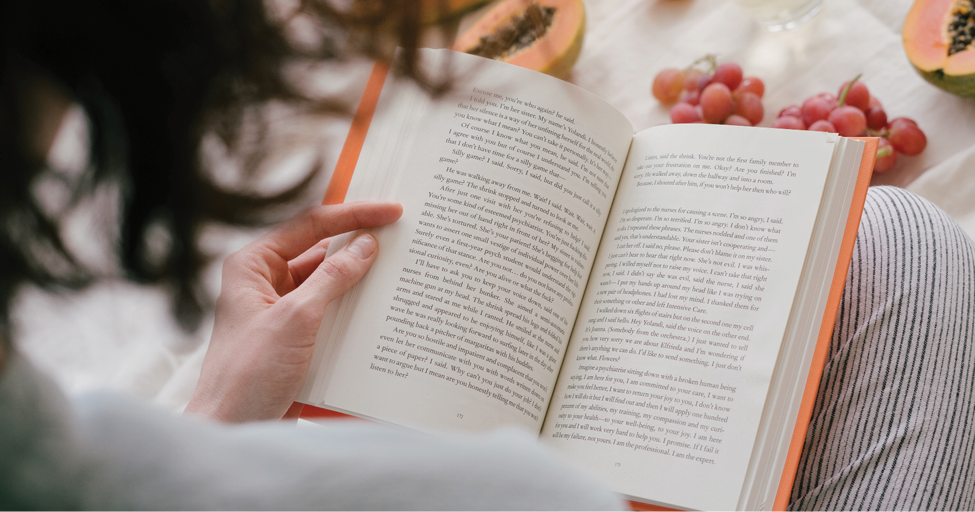 person reading a book