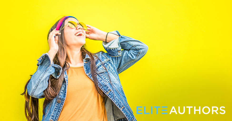 excited person with yellow background