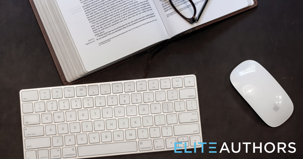 keyboard, mouse, and book